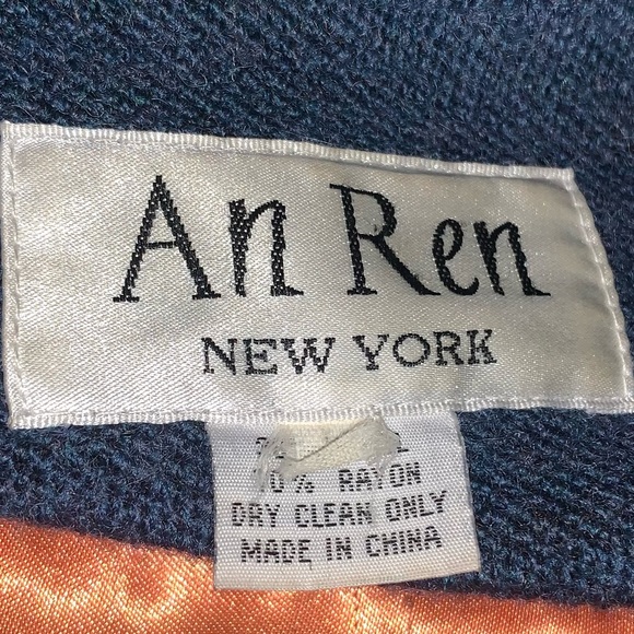 Vintage Blue Big Button/Orange lined An Ren New York Peacoat - Picture 11 of 11